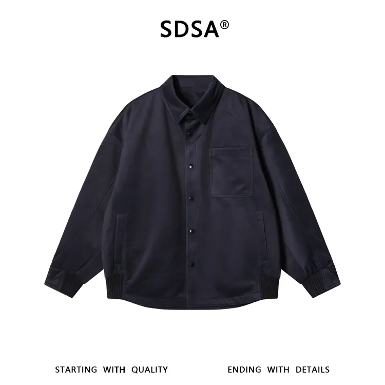 SDSA男士秋冬新款痞帅男装时尚羽绒服百搭纽扣开衫翻领外套时尚