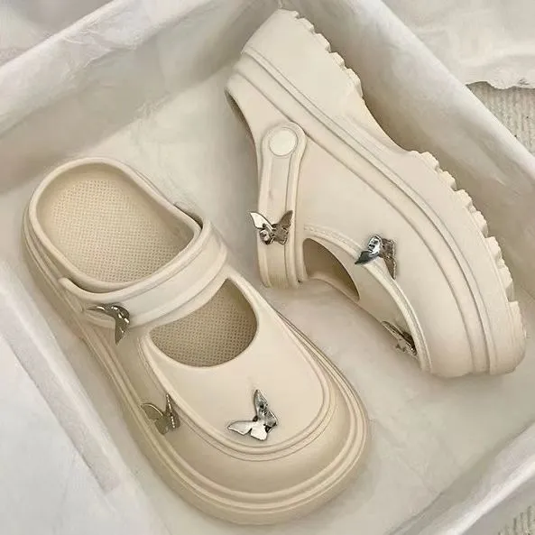 爆款超轻韩版防水台松糕包头洞洞鞋女夏季新款防滑耐磨青年拖鞋