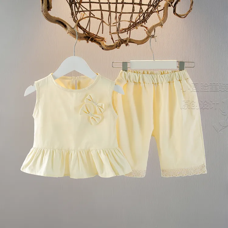 1女童夏季套装宝宝夏季薄款两件套儿童上衣小女孩夏款洋气小童潮2