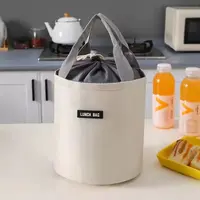 圆筒保温饭盒袋 大号铝箔手提便当包