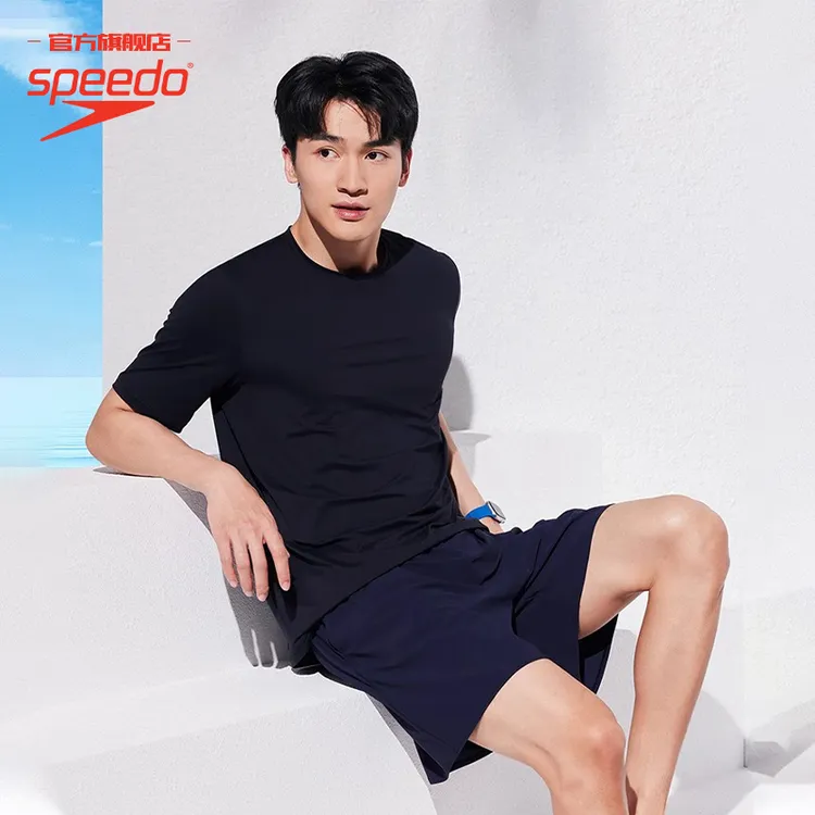 Speedo/速比涛自由皮系列轻盈舒适男女同款T恤简约泳装2025年新款
