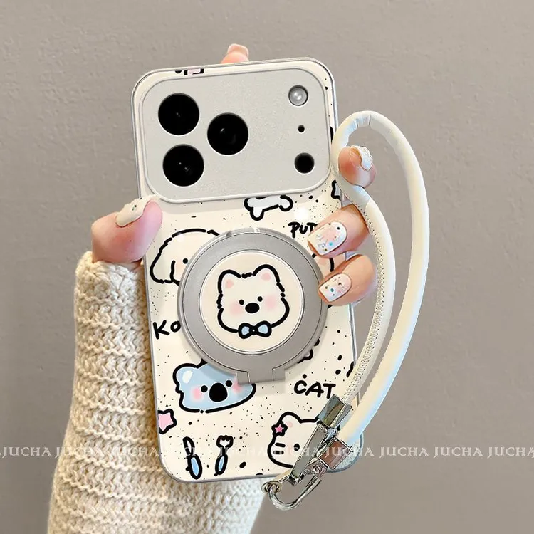 适用泼墨小狗苹果17手机壳高级感可爱iphone17pro情侣款air全包小