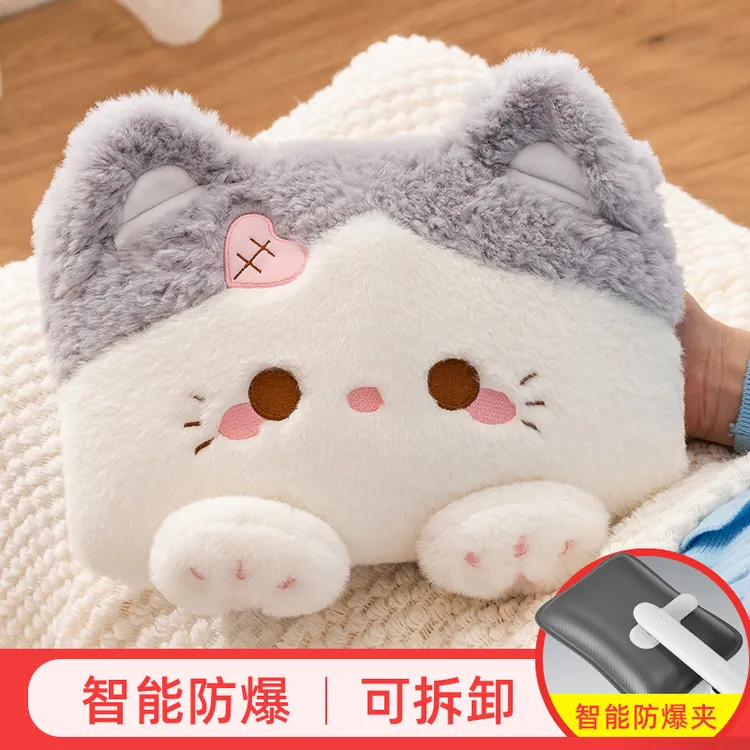 充电式热水袋暖宝宝暖水袋可爱注水防爆毛绒女敷肚子暖手宝充电款