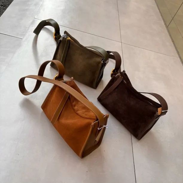 【铂金时袋】牛反绒休闲斜挎新款女包