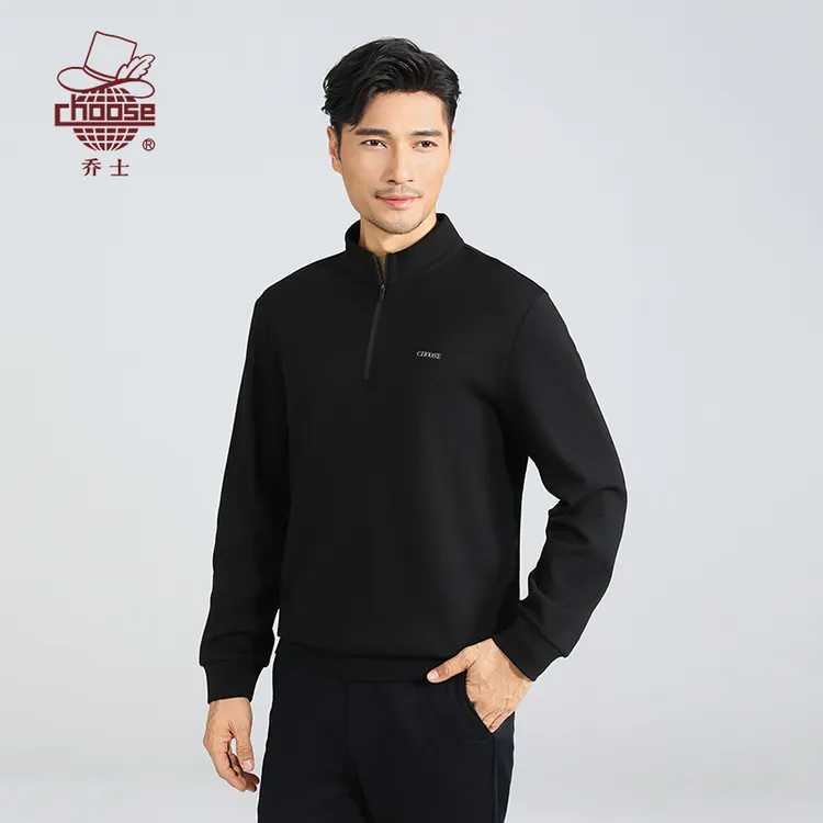 CHOOSE/乔士男款针织半拉链商务保暖卫衣衫长袖时尚秋冬立领套头