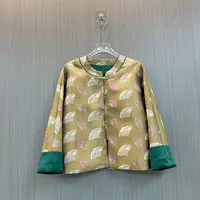 【羽扇】蜀锦！新中式秋季蜀锦异色萝长袖盘扣上衣