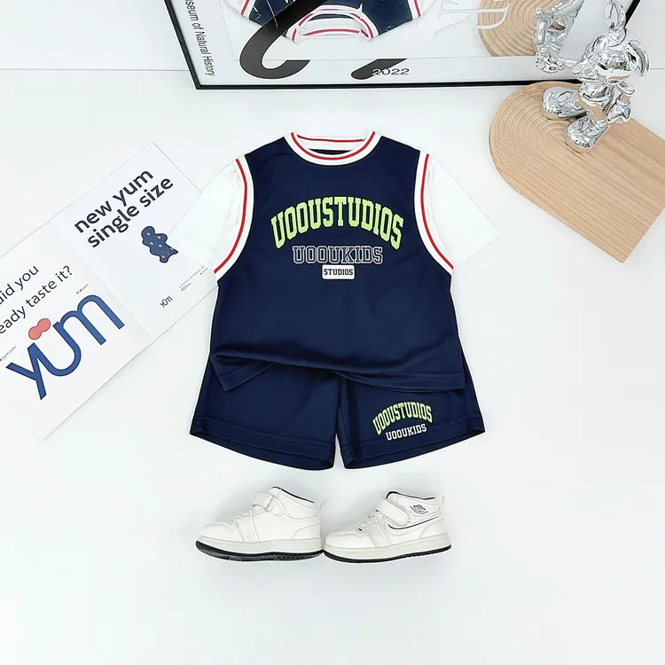 儿童夏季装套装2025新款男童篮球服两件套 BQ25631N 悠悠童话童装