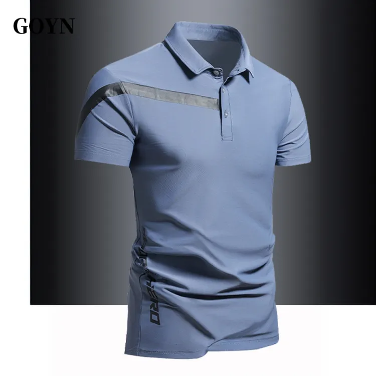 GOYN夏季新款t恤翻领POLO衫男士时尚弹力运动速干男装休闲短袖T恤