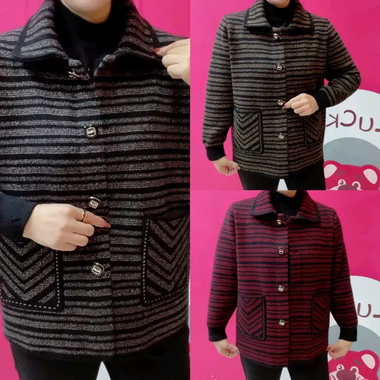 新款中老年女士冬季宽松显瘦休闲外套