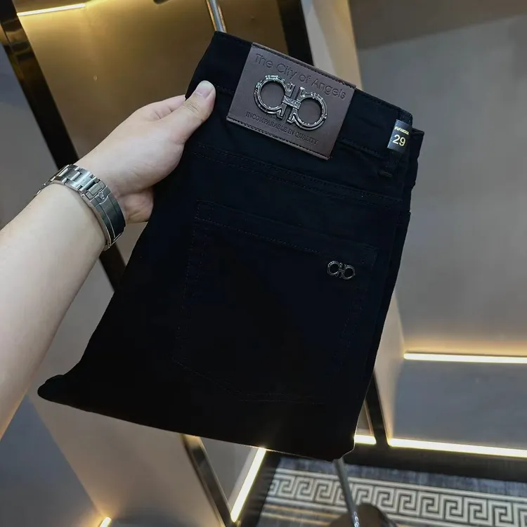 秋冬新款时尚休闲百搭净版纯色男士小脚九分牛仔裤B176