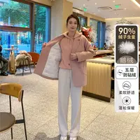 清 初雪恋人鹅绒大衣！内里90%白鹅绒毛呢大衣外套羽绒服YRF111/1