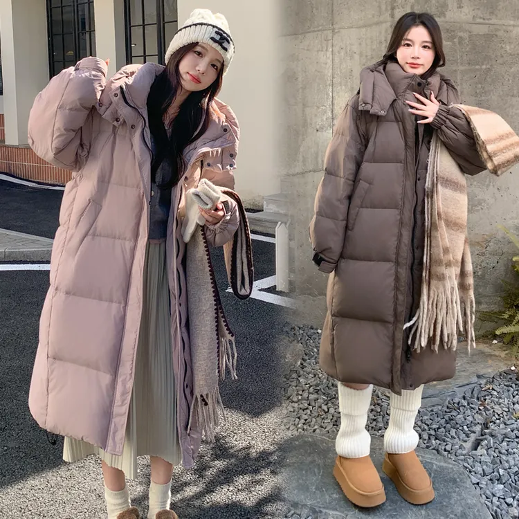 加肥加大码胖MM200斤过膝长款羽绒服女冬季2025新款加厚宽松外套