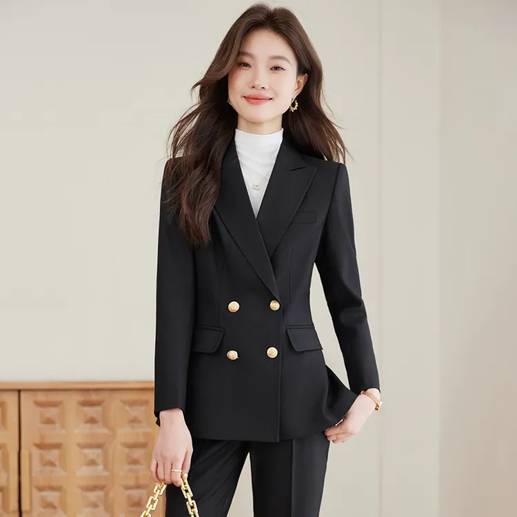 西装套装女春秋新款修身显瘦气质百搭职业通勤休闲高级西服两件套