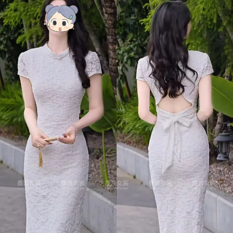 2025夏季新款时尚显瘦气质女士网红洋气连衣裙百搭款D9415