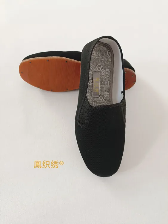 鳯织绣巾口防滑牛皮底布鞋正宗复古传统民族真皮黑色中老年透气汉