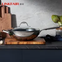 LINKFAIR/凌丰纯钛锅炒锅家用炒菜锅套装30cm+32cm