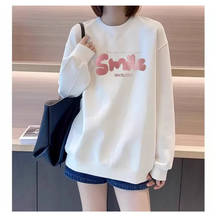 【重工刺绣】圆领女士宽松显瘦卫衣百搭秋季温婉风港风潮流情侣长袖