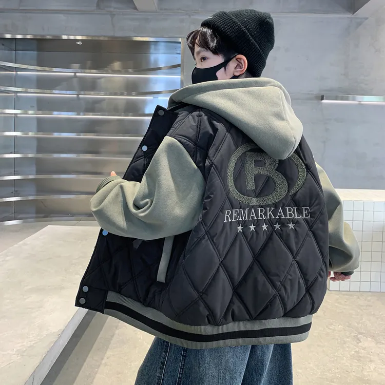 儿童装男童夹棉外套秋冬款2025新款中大童男孩棉袄冬季加厚冬装潮