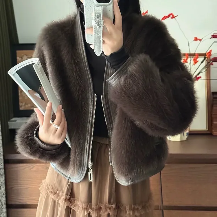 水貂绒雪兰貂百搭加厚冬季高密度外套毛绒短款小香风2025新秋冬款