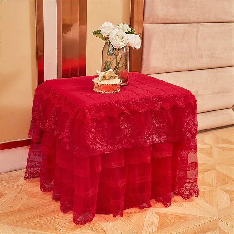 蕾丝床头柜罩套防尘罩柜子罩卧室小方桌盖巾公主风柜子盖布小台布