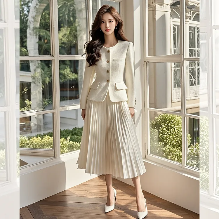 秋季新款女装时尚气质小香风女士通勤两件套装半身裙子优雅一整套