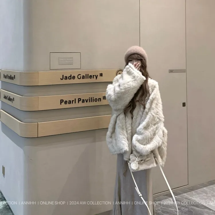 秋冬季慵懒老钱风宽松韩版皮毛一体大衣水貂毛廓形毛毛外套女