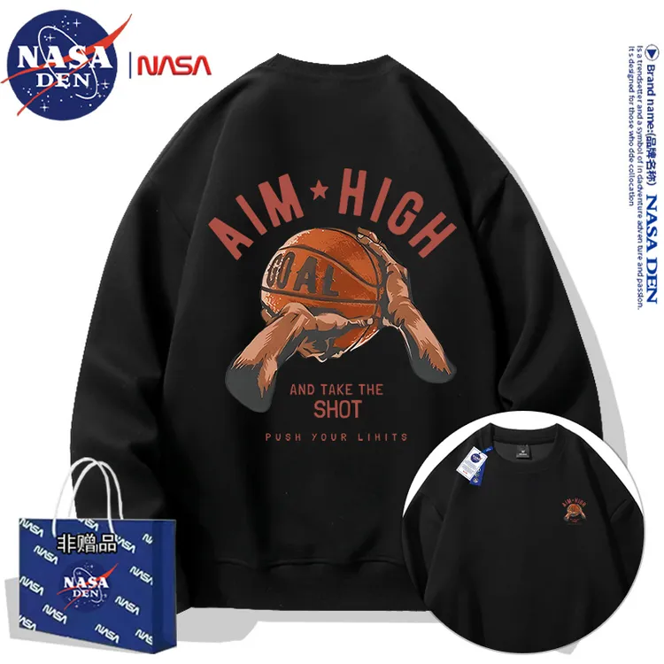 NASA联名卫衣保暖百搭美式印花oversize潮流宽松长袖男女上衣秋冬