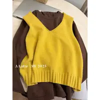 ALatte：橙C美式/  真两件安迪绒撞色上衣 