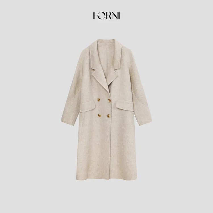 FORNI 偶遇西雅图 经典纯色大衣翻领宽松显瘦气质外套