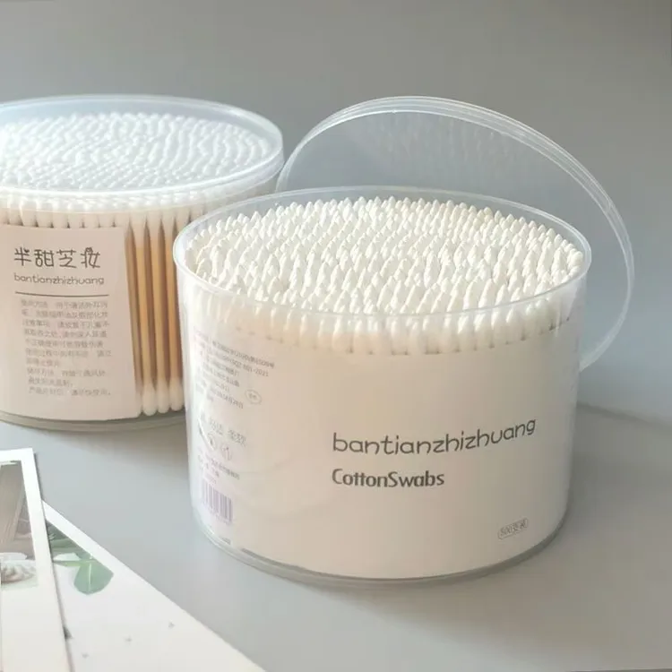 一次性双头棉签圆头日常用女生卸妆化妆尖头清洁工具细头
