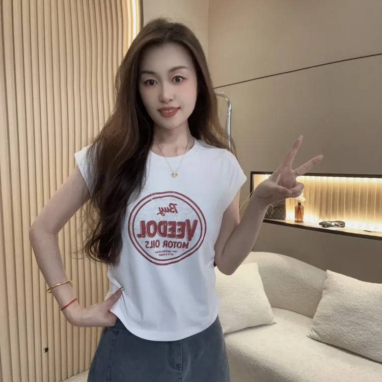 欧货美式潮流字母印花T恤女2025夏季新款宽松休闲显瘦小个子短袖