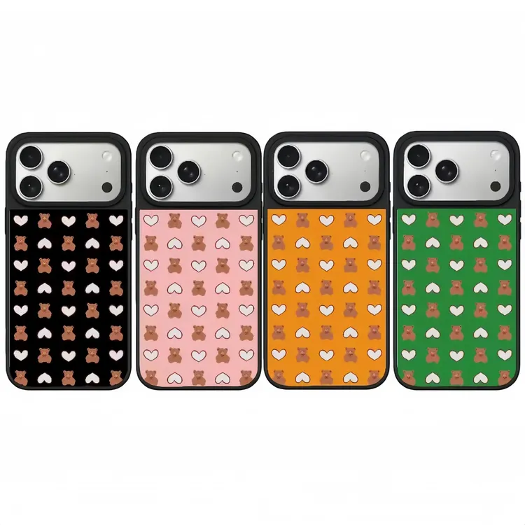 镜面磨砂多彩小熊小众可爱适用苹果17promax女iphone16手机壳