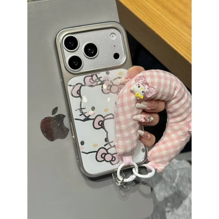 甜系可爱粉蝴蝶结聚众猫咪适用于iphone17promax苹果16手机壳新款