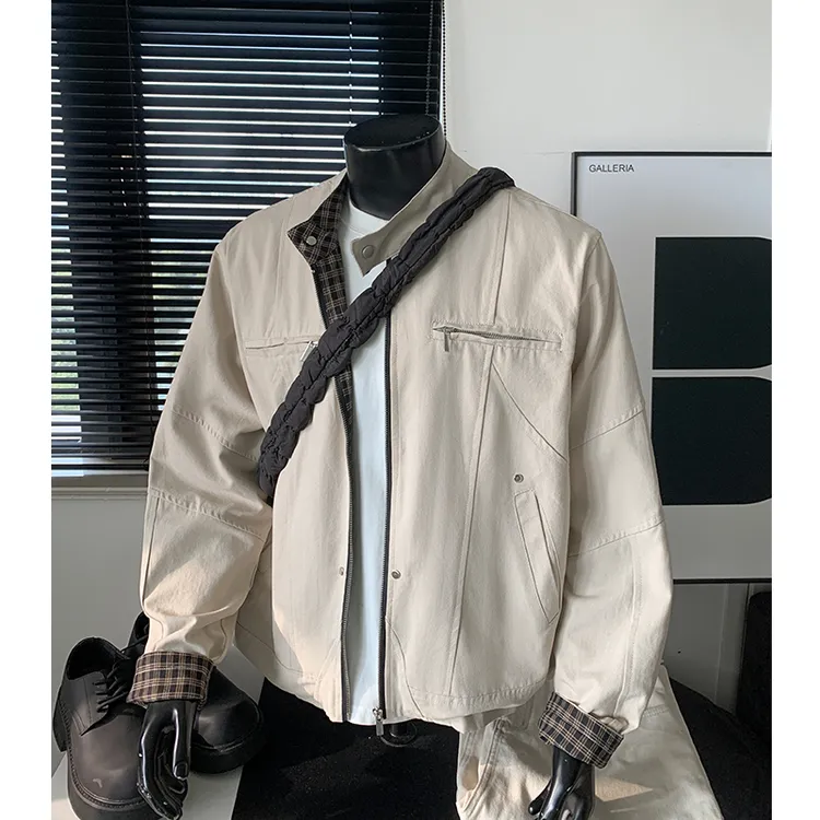 vintage哈灵顿夹克二代男秋季cleanfit重磅水洗帆布立领工装外套