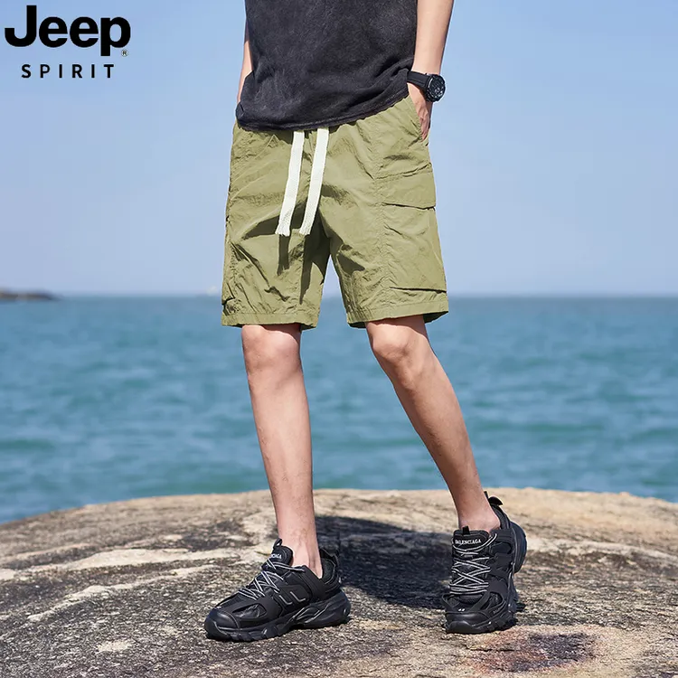 Jeep吉普免烫薄款夏季短裤青年硬汉风耐磨透气户外速干冰丝休闲裤