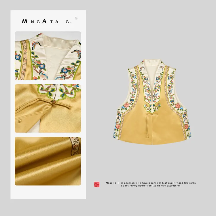 MNGATA G.宫小妍【远山如黛】新中式国风醋酸羊毛秋冬马甲C020025