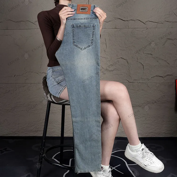 GDUOI高端男士新款时尚百搭修身直筒休闲牛仔裤