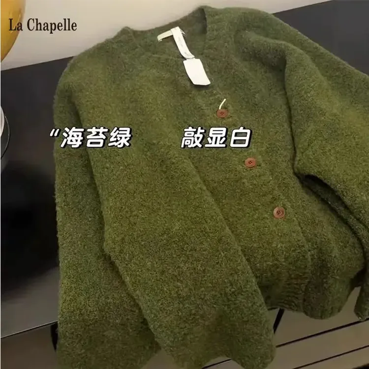 橘子家2025秋季简约日系慵懒复古设计感小众减龄毛衣开衫上衣女