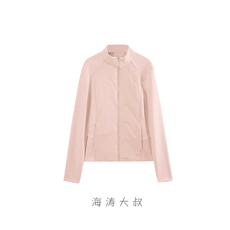 【海涛大叔】「雪国暖冬」女士插肩拼接款波浪纹小蛮腰拉链开衫外套