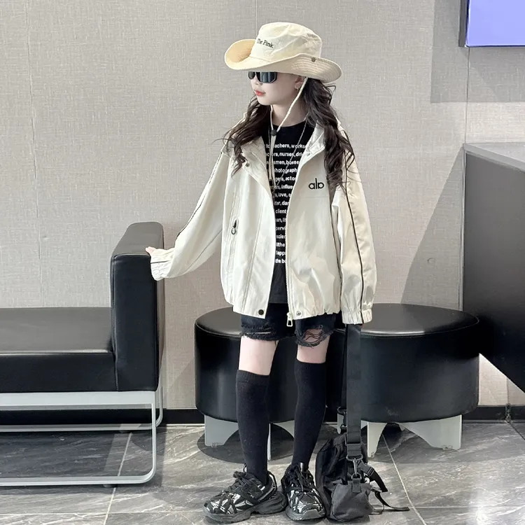 MK&DK女童冲锋衣秋装女款2025新款儿童外套秋季女孩大童韩系穿搭