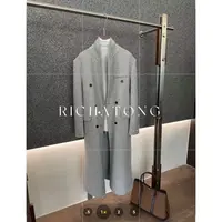【冬日密语】-2025西装领100%wool水晶灰手工缝制大衣0913-26