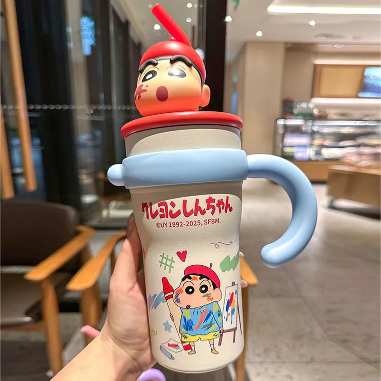 蜡笔小新保温杯大容量冰霸杯2025新款女生高颜值316不锈钢水杯子