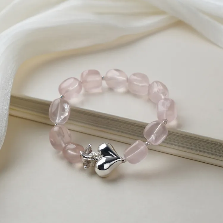 屁桃粉晶单圈手串 多样性发其一