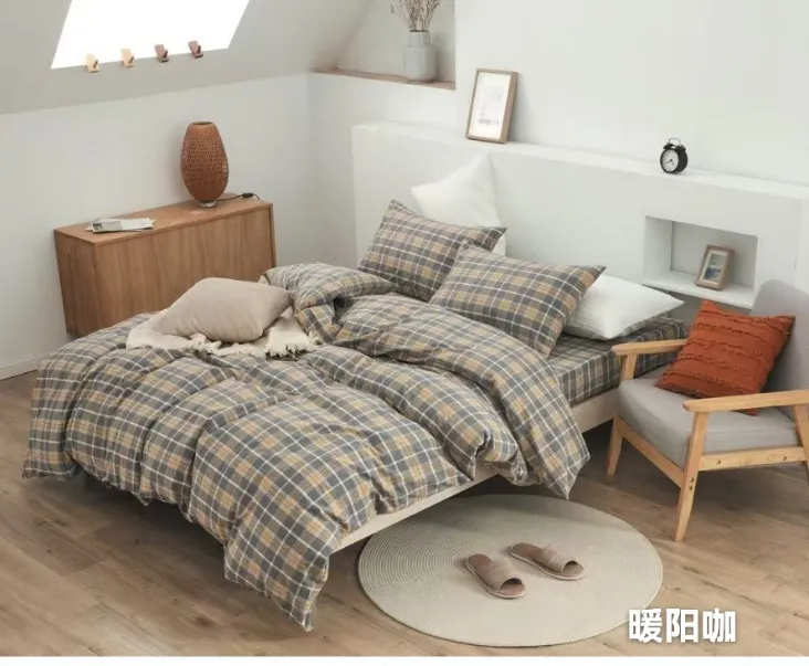 超值水洗棉跑量款简约格子床上用品