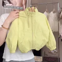 女童春秋装外套女孩韩版双拉链阔形风衣夹克外套