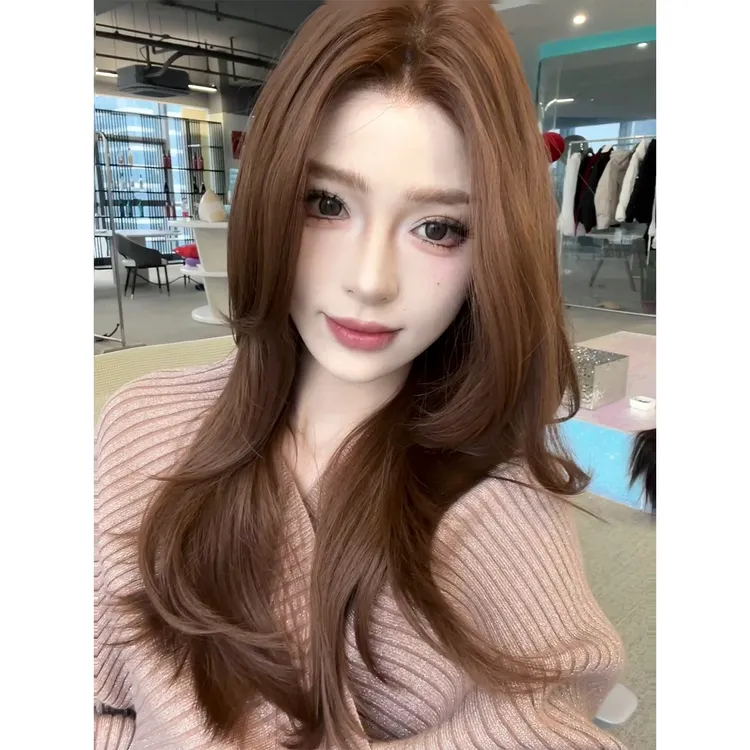 《妍公子专属》亚麻棕色高层次大蕾丝13*6自由分缝进口丝假发头套