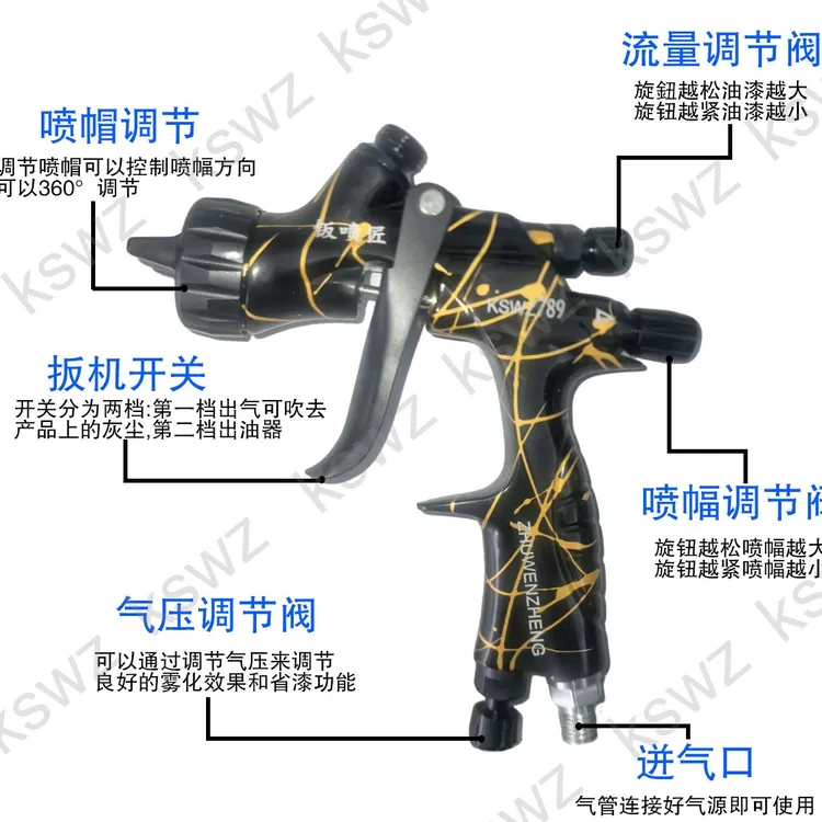 钣喷匠朱文正迷彩KSWZ789喷枪1.3口径低压高雾化