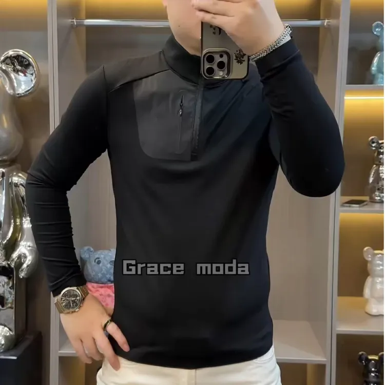 1181男士秋冬潮流打底衫欧货时尚polo衫内搭外穿长袖打底衫T恤