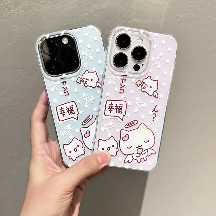 情侣棉花糖小猫imd适用苹果16/15华为p70手机壳iPhone14oppo全包