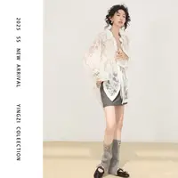 颖子定制【雅典旋律】高级感宽松微透蕾丝衬衫通勤时尚长袖衬衫9867